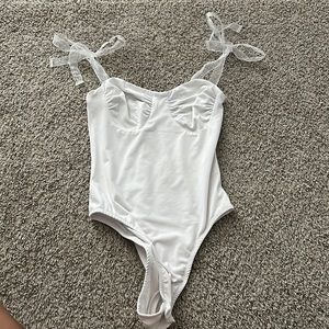 PRINCESS POLLY white tulle strap bodysuit